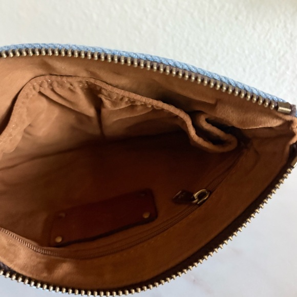 Patricia Nash Brown Leather Laptop Bag with Map Design - Picture 4 of 4